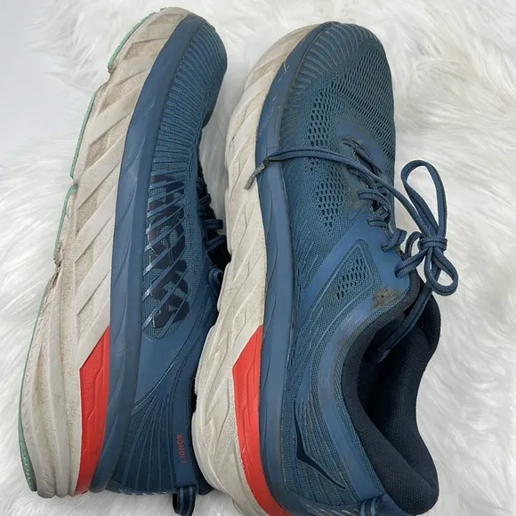 HOKA ONE ONE Bondi 7 Shoes Men’s 11.5 Sneakers Real Teal / Outer Space