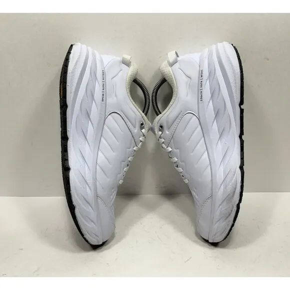 Hoka One One Bondi SR White Sneakers Shoes Leather 1110521 WHT Women’s Size 9.5