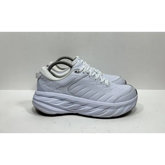 Hoka One One Bondi SR White Sneakers Shoes Leather 1110521 WHT Women’s Size 9.5