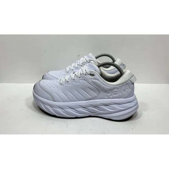 Hoka One One Bondi SR White Sneakers Shoes Leather 1110521 WHT Women’s Size 9.5