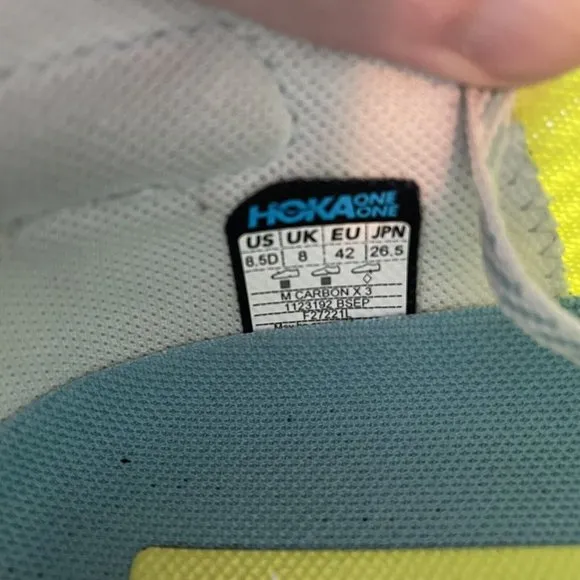 Hoka One One Carbon X3 Shoes Billowing Sail Evening Primrose 1123192 Men’s 8.5 D