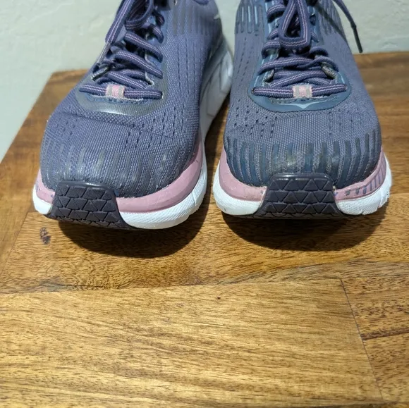Hoka One One Clifton 5 Women US 8.5D Purple Pink Trail Running Athletic Shoes D5