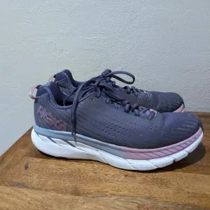 Hoka One One Clifton 5 Women US 8.5D Purple Pink Trail Running Athletic Shoes D5