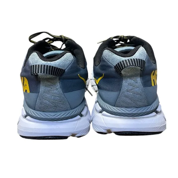 Hoka One One Clifton 6 Shoes Men’s Sz 12.5 Running Gray Yellow Sneakers 1102872