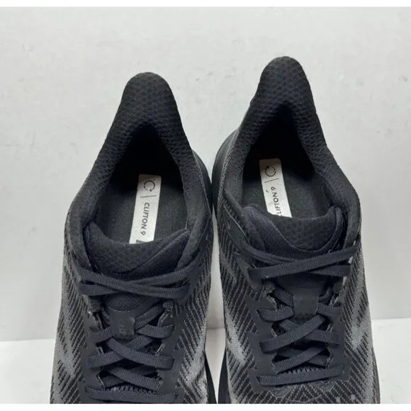 Hoka One One Clifton 9 1127895 BBLC Black Running Shoes Sneakers Men’s Size 9