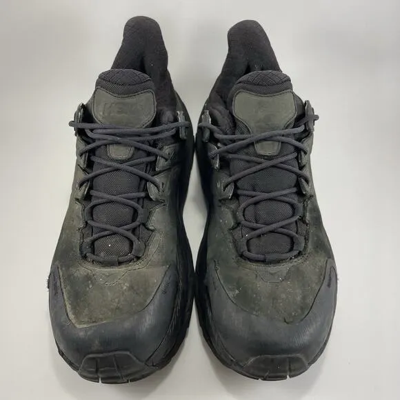 Hoka One One Kaha 2 GTX Running Shoes Mens Size 9 D Black Leather Goretex Trail