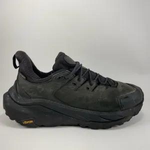 Hoka One One Kaha 2 GTX Running Shoes Mens Size 9 D Black Leather Goretex Trail