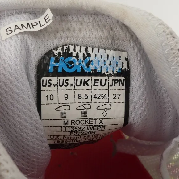 Hoka One One Rocket X Unisex Running Shoes White Yellow Athletic Men's 9