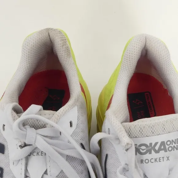 Hoka One One Rocket X Unisex Running Shoes White Yellow Athletic Men's 9
