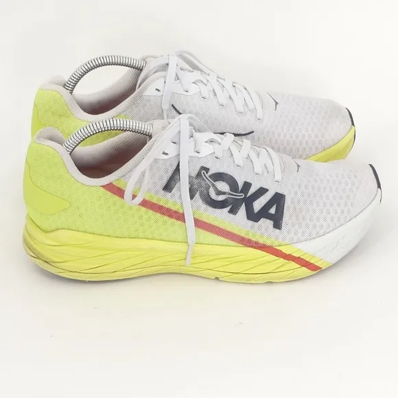 Hoka One One Rocket X Unisex Running Shoes White Yellow Athletic Men's 9