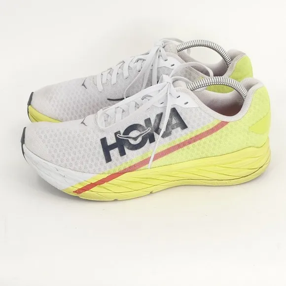 Hoka One One Rocket X Unisex Running Shoes White Yellow Athletic Men's 9
