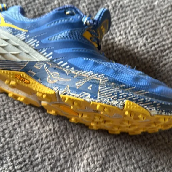 Hoka One One Speedgoat 3 Blue Yellow Trail Running Shoes Women’s 8.5 Vibram Sole