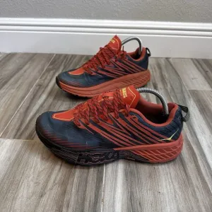 Hoka One One Speedgoat 4 Men’s Size 9 Vibram Trail Running Shoes Orange Fiesta