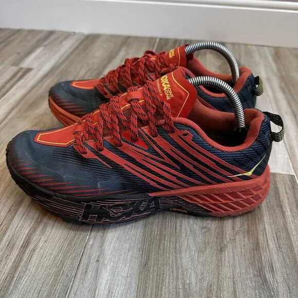 Hoka One One Speedgoat 4 Men’s Size 9 Vibram Trail Running Shoes Orange Fiesta