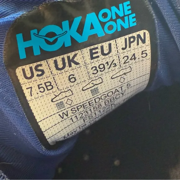 HOKA ONE ONE Speedgoat 5 'Bellwether Blue Cyclamen' Women's Sz 7.5B
