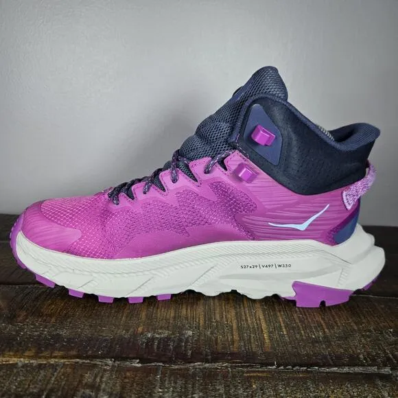 Hoka One One Trail Code GTX Womens Size 9 B Mid Top Hiking Shoes Pink Blue