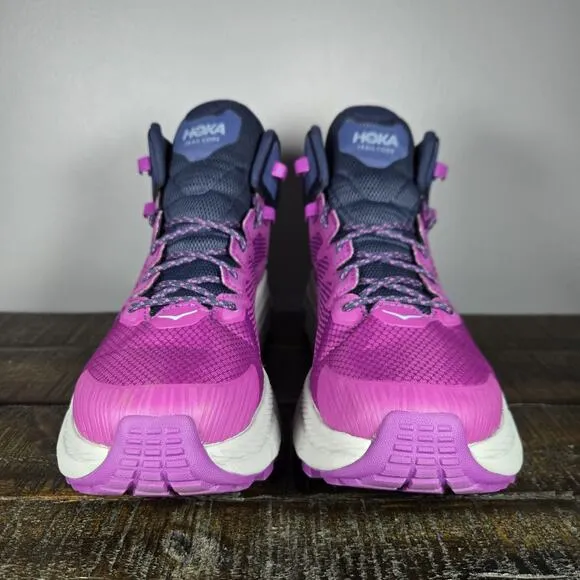 Hoka One One Trail Code GTX Womens Size 9 B Mid Top Hiking Shoes Pink Blue