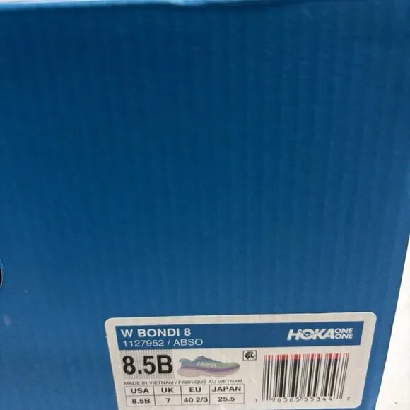 Hoka One One Women’s Bondi 8, Airy Blue/ Sunlit Ocean Running Shoes, Size 8.5 M
