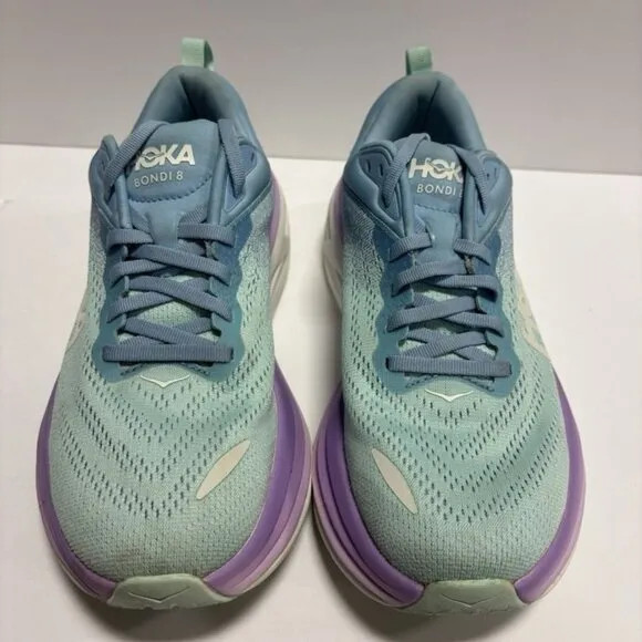 Hoka One One Women’s Bondi 8, Airy Blue/ Sunlit Ocean Running Shoes, Size 8.5 M