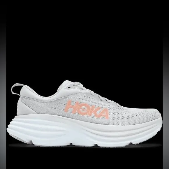 Hoka One One Women’s Bondi 8 Running Shoes Peach White Size 7