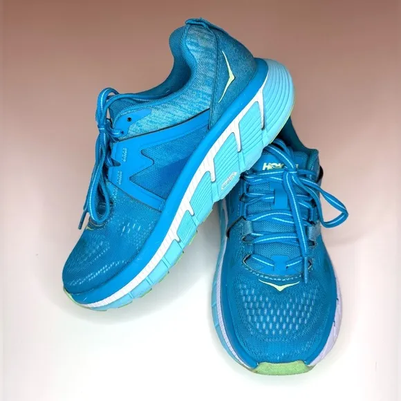 Hoka One One Women’s Gaviota 2 Aqua Turquoise Blueish Athletic Shoes Size- 5.5