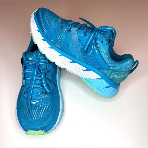 Hoka One One Women’s Gaviota 2 Aqua Turquoise Blueish Athletic Shoes Size- 5.5