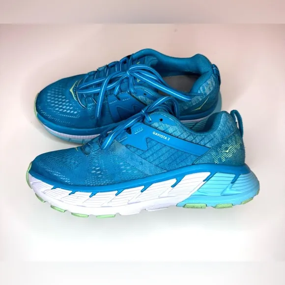Hoka One One Women’s Gaviota 2 Aqua Turquoise Blueish Athletic Shoes Size- 5.5