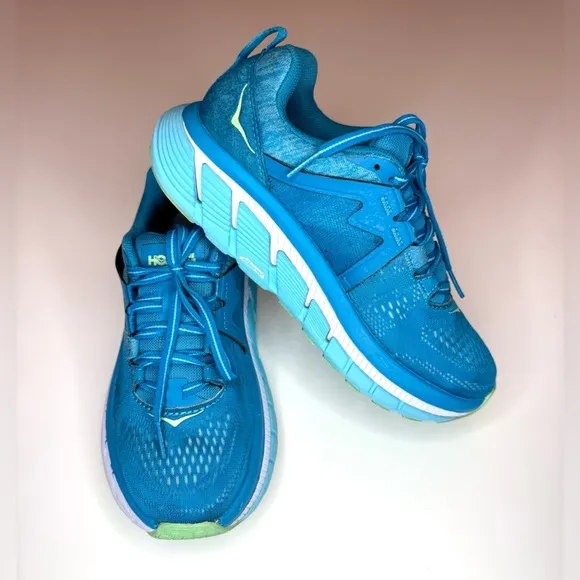 Hoka One One Women’s Gaviota 2 Aqua Turquoise Blueish Athletic Shoes Size- 5.5