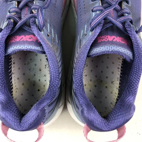 Hoka One One Women's Size 7.5 Clifton 5 Purple Lace-Up Running Sneakers 1093756