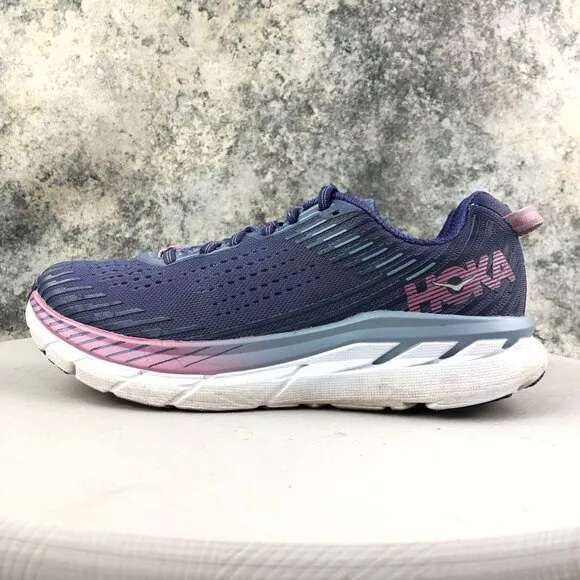 Hoka One One Women's Size 7.5 Clifton 5 Purple Lace-Up Running Sneakers 1093756