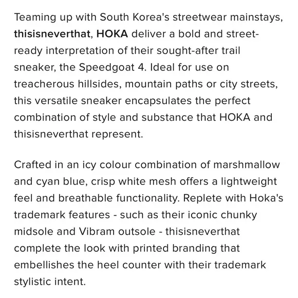 Hoka One One X Thisneverthat Speedgoat 4 Unisex Sneakers Men’s 8 or Women’s 9