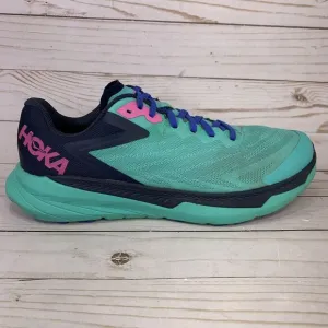 Hoka One One Zinal Trail Running Vegan Womens 9.5B Green Atlantis/Outer Space