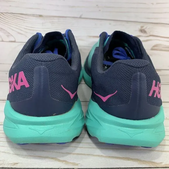 Hoka One One Zinal Trail Running Vegan Womens 9.5B Green Atlantis/Outer Space