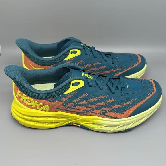 Hoka One Speedgoat 5 Blue Neon Trail Running Shoes Men's Sz 11.5D NEW!