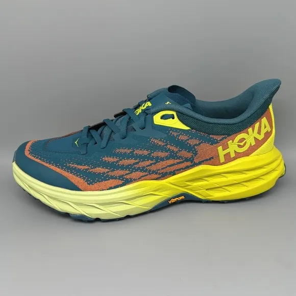Hoka One Speedgoat 5 Blue Neon Trail Running Shoes Men's Sz 11.5D NEW!
