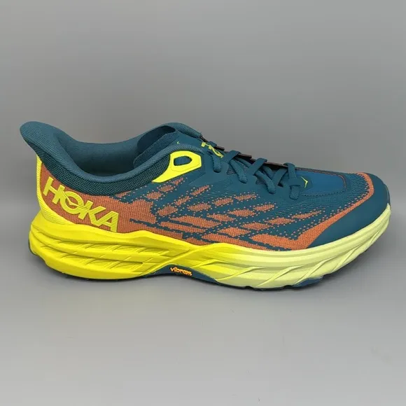 Hoka One Speedgoat 5 Blue Neon Trail Running Shoes Men's Sz 11.5D NEW!