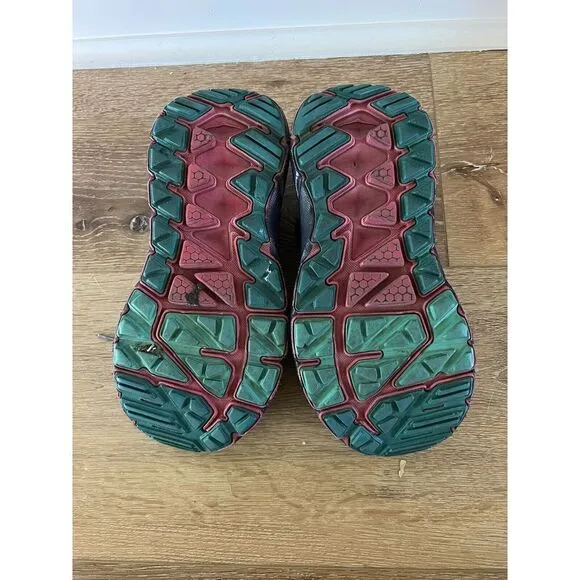 Hoka One One Stinson ATR 4 Blue Pink Trail Running Shoes Womens Size 7.5