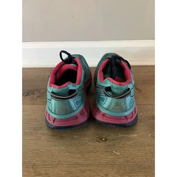 Hoka One One Stinson ATR 4 Blue Pink Trail Running Shoes Womens Size 7.5