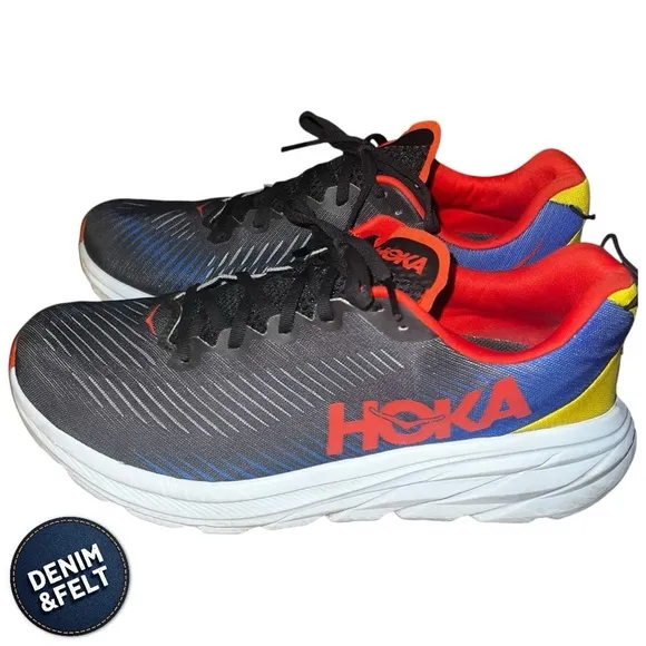 Hoka Rincon 3 Men’s Running Shoes | Color: Black/Dazzling Blue | PREOWNED!!🔥👟
