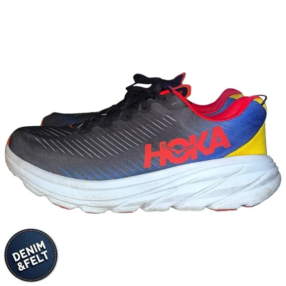 Hoka Rincon 3 Men’s Running Shoes | Color: Black/Dazzling Blue | PREOWNED!!🔥👟