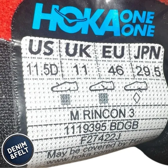 Hoka Rincon 3 Men’s Running Shoes | Color: Black/Dazzling Blue | PREOWNED!!🔥👟
