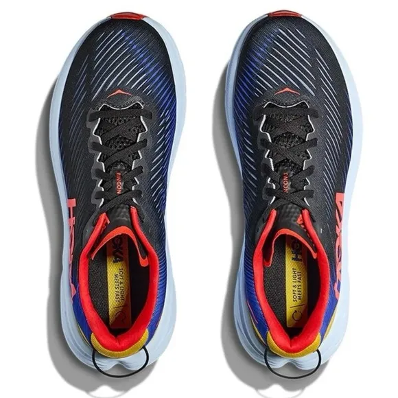 Hoka Rincon 3 Men’s Running Shoes | Color: Black/Dazzling Blue | PREOWNED!!🔥👟