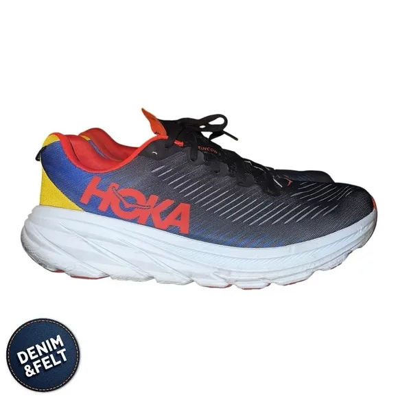 Hoka Rincon 3 Men’s Running Shoes | Color: Black/Dazzling Blue | PREOWNED!!🔥👟