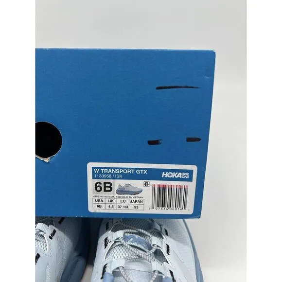 HOKA Women’s Transport GTX Shoes White Blue New Size 6 *Read*