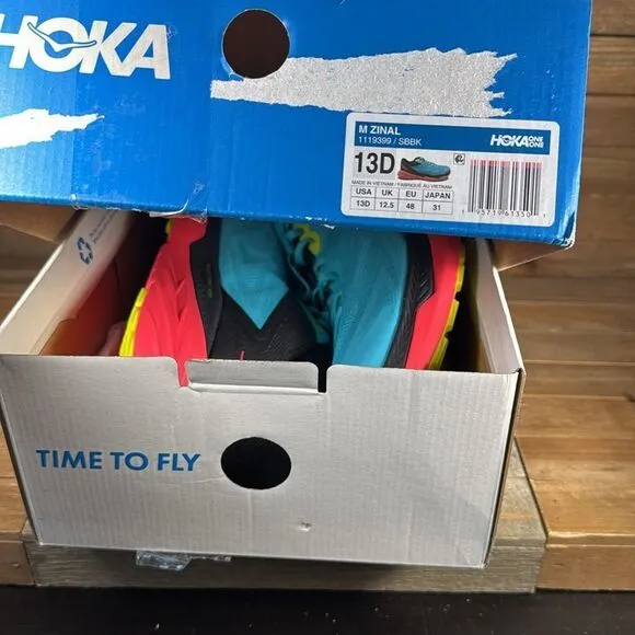 Hoka Zinal Men’s Size 13 D Blue Trail Shoes Hiking Sneakers Lace Up New in Box