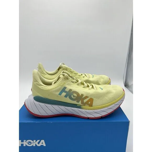 Hoka One One Carbon X 2 1113526 LGHC Green Running Shoes Mens Sz 8 D Women’s 9.5