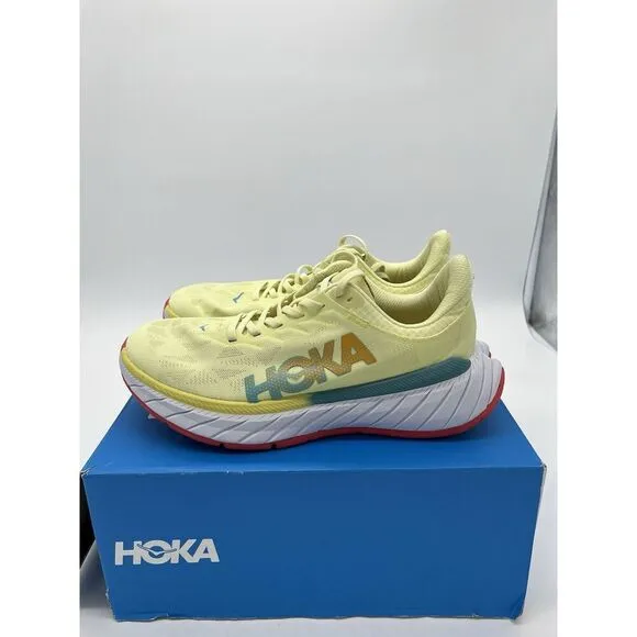 Hoka One One Carbon X 2 1113526 LGHC Green Running Shoes Mens Sz 8 D Women’s 9.5