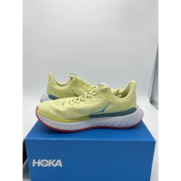 Hoka One One Carbon X 2 1113526 LGHC Green Running Shoes Mens Sz 8 D Women’s 9.5