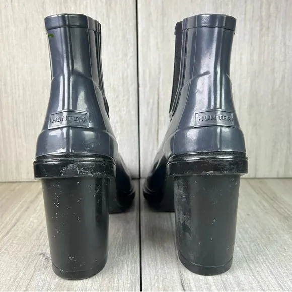 HUNTER Original Refined Chelsea Rain Boot Rubber Heels Shoes Women’s Size 9