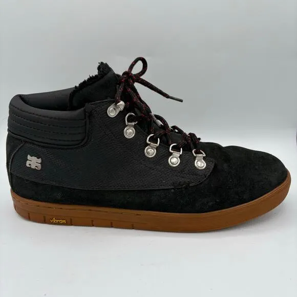 Ipath Men’s Trenchtown Shearling Skate Shoes, Men’s 11, Black w Gum Soles